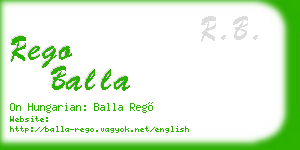 rego balla business card