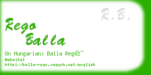 rego balla business card